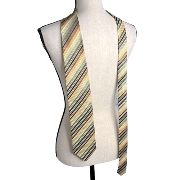 Alexander Julian Other - Alexander Julian Tie Stripes Lines Shimmery Multicolored Gold Yellow Red Vintage
